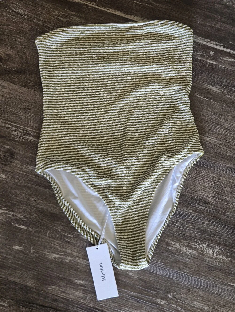 Rhythm One Piece Striped Strapless Swimsuit Size XL